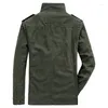 Herrjackor Militärjacka Män Multi-Pocket Cotton Outdoor Coats Casual Autumn Cargo Outwear 7XL Brand Male Clothes N161