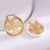 Carved Hoop earrings with Colored Circle Metallic Jewelries for Women