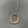 Designer Tiffay och Co TIFF925 Silver V Gold Material New Fashion Advanced Design With Diamond Inlaid Lock Necklace
