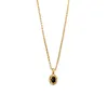 Designer de jóias de alta qualidade versátil deslocamento high end banhado a ouro preto zircão clavícula colar para mulher