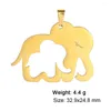 Colares de pingente EUEAVAN 1 pc elefante de aço inoxidável para colar mãe bebê animal charme pingentes diy jóias fazendo suprimentos