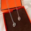 Designer Jewelery Horseshoe Necklace Silver Rose Gold diamonds Nexklace for women men wedding for couples brand Valentines Day gift with box