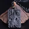 Qianxu Black Obsidian Buddha Necklace Pendant Guan Yun Dragon Jade Pendant Jade Jewelry Fine Jewelry S18101308304O