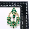 Stonefans Exaggerated Green Earrings for Women Drag Queen Accessories 2023 Oversize Crystal Dangle Earring Jewelry 240305