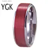 Anéis de cluster YGK escovado vermelho tungstênio anel de casamento anéis de presente de aniversário para mulheres clássico masculino anel frete grátis personalizar gravura L240315