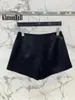 女性のショートパンツ2.1 Klasonbell 2024 Spring Acetate Simple Versatile for Women Clothes Classic Black High Waist