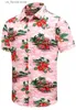 Men's T-Shirts Mens Summer Hawaiian Shirt Oversized 3D Printing Casual Strtwear Tops Floral Pattern Y2k Luxury Clothing Designer Clothes Y240315