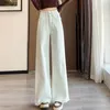 Women's Jeans High Waist S White Trousers With Pockets Womens Pants For Women Spring Basics 2000s Y2k Shiny Emo Cool A Korean Fashion