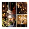 Ljushållare transparent glashållare blomma hängande boll vase te ljus för hem bröllop fest dekor droppleverans trädgård dhkz8