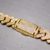 Hip Hop Bling 12mm VVS Moissanite Diamond Iced Out Necklace Sliver Cuban Link Chain