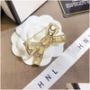 Pins Brooches Luxury Brand Stamp Ch Brooch Women Men Desinger Jewelry Print Letter Pin 18K Gold Plated Vintage Fashion Lovers Weddi Dhxbp