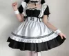 Süßes Lolita-Kleid, französisches Dienstmädchen-Kellner-Kostüm für Damen, sexy Mini-Latzschürze, süßes Outfit, Halloween, Cosplay für Mädchen, Übergröße, S2XL, Y088037637