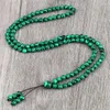 Strand 108 mala armband bön natursten grön malachite pärlstav meditation läkning armbandsnecklace för kvinnor män smycken gåvor