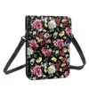 Väska färgglad blommig tryck axel modern blommor utomhus läder mobiltelefon kvinnlig bulk retro väskor
