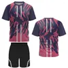 Tute da uomo Polo Badminton T-shirt e pantaloncini Set Tennis da tavolo Abbigliamento da allenamento Felpa estiva da corsa all'aperto Leggero e traspirante