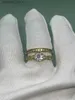 Pierścionki ślubne Wysokiej jakości złoty 2-karatowy pierścionek z cyrkoniem sześcienny odpowiedni do damskiej luksusowej biżuterii zaręczyn