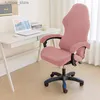Chair Covers Jacquard Office Chair Cover Soild Color Elastic Gaming Chair Cover Dustproof Computer Chair Slipcover Seat Case Protector Study L240315