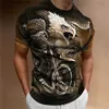 T-shirts voor heren Vintage Eagle Grafisch T-shirt voor heren Zomer O-hals Biker-stijl overhemd Oversized Casual Korte Slve Tops Mannelijke hipster sweatshirt Y240315