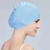 Mode Silicone Bonnet De Bain Adultes Solide Chapeau De Natation Haute Élastique Étanche Oreille Protection Cheveux Sports Nautiques Ultra-Minces Casquettes 240315