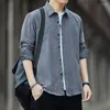 Camisas casuais masculinas moda masculina camisa xadrez de manga comprida slim fit tendência solta roupas plus size 4xl