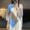 Scarves Selling Product Wool Women's Shawl Color Matching Knitting Fashion Versatile O-neck Pullover Pure Shaw