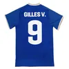 2024 El Barrio KINGS Maillots de football pour hommes GILLES V. Accueil Chemises de football bleues à manches courtes Uniforme Aldult