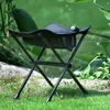 Camp Furniture Outdoor-Klapphocker für Camping und Angeln, tragbarer Klappstuhl, Mondstuhl aus Aluminiumlegierung, verdickter kleiner Sitz, Reisesitz YQ240315