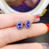 Boucles d'oreilles en Tanzanite naturelle pour femmes, pierres précieuses de mariage, Simple, atmosphérique, Sterling certifié, Boutique de bijoux, 925