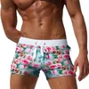 Men's Swimwear WL322 sexy print floral swimsuits men beach swimming torso boxers men swimsuit sunga man tights de bain swimsuits 240315