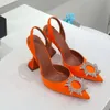 2023 nuovi sandali da donna con tacco alto scarpe alla moda con fibbia per cintura in vera pelle con suola in pelle con diamanti