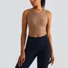 Lu Align Lemon Ribbed Tank Yoga Sale Hot Gym Fiess Sports Bh Women Round Neck High Support Crop Top Push Up Tight Underwear Running Vest