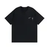 2024 SS 브랜드 남성 디자이너 T 셔츠 하이 스트리트 리프 레터 인쇄 최고 품질 100%면 티 느슨한 티셔츠 S-XL 2 색상
