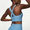 Lu Align Lemon Ropa interior suave Mujer Nylon Deportes Alto impacto Sexy Cross Back Fess Yoga Bra Profundo cuello en V Crop Tops con almohadillas para el pecho Gym Clothi