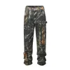 Men's Jeans European And American Tree Grain Camouflage Mens Slim Fitting Splashing Ink Trendy Hip-hop Tapered Denim Pants Camou
