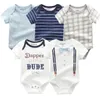 Combinaison bébé 5-pack combinaison bébé garçons vêtements été haute qualité rayé nouveau-né Roba Bebe vêtements vêtements pour enfants 240315