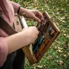 Деревянная коробка для писателей-писателей A5, деревянная сумка через плечо в стиле ретро, портфель для улицы, коробка для художественных принадлежностей, ящик для хранения домашнего декора