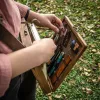 Bins Writers Messenger Wood Box A5 Wooden Retro Trend Shoulder Bag Postman Outdoor Briefcase Art Supplies Box Home Decor Storage Box