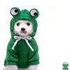 Ubrania z odzieży dla zwierząt domowych Frog Transformacja z kapturem z kapturem psów koty ciepłe jesienią i zimą