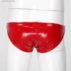 Underbyxor Mens Look Hot Latex Patent Leather Underwear Glossy underkläder trosor Elastisk midjeband Bulge Pouch Briefs Low Rise UnderpantsC24315