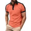 남성용 T 셔츠 여름 여가 문화 통기성 짧은 슬리브 셔츠 최고 패션 지퍼 ropa para hombres 대형 남성