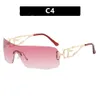 نظارة شمسية مصممة بدون إطار قطعة واحدة من النساء 2023 العلامة التجارية الشرير نظارات الشمس السيدات y2k الالتفاف حول النظارات Gogglesy8sh