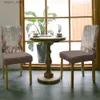 Chair Covers Wood Grain Flower Retro Chair Cover Set Kitchen Dining Stretch Spandex Seat Slipcover for Banquet Wedding Party L240315