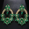 Stonefans Exaggerated Green Earrings for Women Drag Queen Accessories 2023 Oversize Crystal Dangle Earring Jewelry 240305