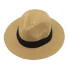 Berets Sommer Mode Fedora Hut Breite Krempe Frauen Männer Jazz Stroh Sonne Panama Strand Kappe Sombreros De Mujer