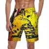 Herrshorts Summer Board American Gadsden Falg Surfing Vitange Cool Beach Short Pants Classic Bekväm badstammar plus storlek