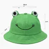 Baskenmütze, niedlicher Frosch-Kinder-Eimerhut, lustige, verstaubare Sommer-Sonnenkappe für Outdoor-Sportarten