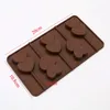 3D Double Heart Lollipop Chocolate Silicone Biscuits Mold Dessert DIY Cake Decorating Tool Jelly Mold Home Kitchen Baking Tools