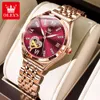 Billig 2024 NYTT OULISHI Märke Valentine's Day Diamond Inlaid Light High End Mechanical Women's Watch