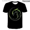 T-shirts voor heren Alien Movie T-shirt Mannen Vrouwen Kinderen Strtwear T-shirt 3D Print T Mode Zomer Korte Slev Cool Tops Kleding Y240321