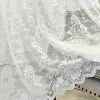 Zasłony Białe koronkowe zasłony tiulowe do sypialni w kwiatowe zabiegi okienne europejski styl shoile na salon Kitchen Drape Girl Room